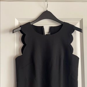 NWT J Crew scalloped black dress size 4